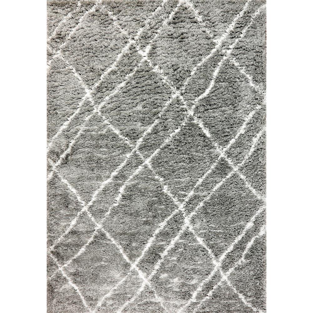 Dynamic Rugs 7431-900 Nordic 2.7 Ft. X 5 Ft. Rectangle Rug in Silver/White